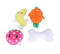 NUMNBE Plush Chewing Toys for Dogs, 4pcs Molar Tooth Cleaning - Squeaky Sound, Durable Stitching, Ideal for Puppy Play and Health