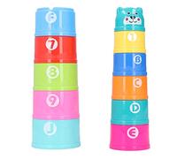 NUMNBE Stacking Cups Toy Set - 11 Colorful Nesting Cups for Educational Play, Enhances Coordination and Early Learning for Babies 6 Months and Up'