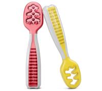 NumNum Weaning Spoons Baby Self Feeding GOOtensils 6+ Months 2pk Red/Yellow