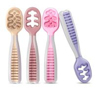 NumNum Weaning Spoons Stage 1+2 Baby Self Feeding GOOtensils 4pk Floral