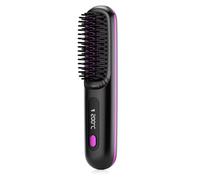 Numoya Go Brush Pro, 2025 Portable Cordless Hair Straightener Brush, Mini Fast Heating Rechargeable Hair Straightener Comb for Travel and Everyday Use, 3 Heat Settings & LED Screen(Black)