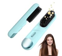 Numoya Go Brush Pro 2026 Hair Straightener Brush, Cordless, 4 Temp, Fast Heating, Ceramic Coating, Negative Ions - Compatible with Numoya GoBrush