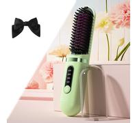 Numoya Go Brush Pro, Bella Brush Pro, Bellabrush Pro Hair Brush, Bella Pro Hair Straightener Brush, Portable Cordless Straighteners for All Hair Types(Green-Upgrade)