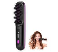 Numoya Portable Straightener Brush - GoBrush PRO Cordless Hot Brush for Travel Everyday Fast Heating (Black)
