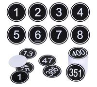NumRealm 35mm ABS Plastic Round Table Numbers, Locker Cabinet Numbers Signage Tags Labels - Black 1 to 200