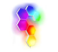Numskull 6-Piece LED Hexagon Gaming Light Panels - Colour Changing Ambient Lighting via Touch, Bluetooth or Remote Control for Xbox, PlayStation, PC, Switch, Multi-Platform Compatibility
