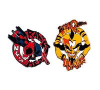 Numskull Official Crash Bandicoot Cortex and N Gin Collectible Metal Enamel Pin Badges - Set of Two Enamel Pins on a Backing Card - Official Merchandise,one size