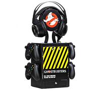 Numskull Official Ghostbusters Gaming Accessory Locker & Storage Stand - Holds 10 Games/DVDs, 4 Controllers, Headset, and Accessories - Durable & Compact Organizer - Official Ghostbusters Merchandise