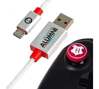 Numskull Official Harry Potter LED Micro USB Cable and Thumb Stick Grips - 1.5m Fast Charging Lead - Compatible with Xbox One, PlayStation 4