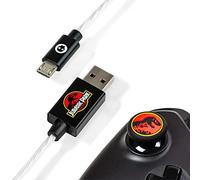 Numskull Official Jurassic Park LED Micro USB Cable & Thumb Grips (PS4 and Xbox One)