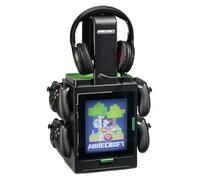 Numskull Official Minecraft LED Light Gaming Locker, Controller Holder & Headset Stand for PS4/PS5 & Xbox Series X|S - Multiple LED Lighting Settings - Official Minecraft Merchandise