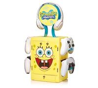 Numskull Official Spongebob Gaming Accessory Locker & Storage Stand - Holds 10 Games/DVDs, 4 Controllers, Headset, and Accessories - Durable & Compact Organizer - Official Spongebob Merchandise
