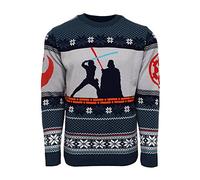 Numskull Official Star Wars Luke Skywalker Vs Darth Vader Unisex Knitted Jumper, X-Small - Ugly Novelty Christmas Sweater Gift