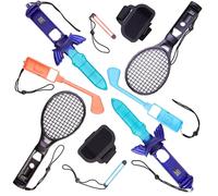 Numskull Official Switch 2 Mega Sports Pack - 10-in-1 Joy-Con Accessory Bundle - Golf Clubs, Tennis Rackets, Swords, Wrist Straps & Arm Bands