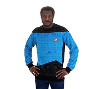 Numskull Unisex Star Trek Blue Official Star Trek Blue Unisex Knitted Christmas Jumper, Small - Ugly Novelty Christmas Sweater Gift (Pack of 1)