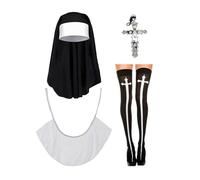 Nun Costumes For Women - Nun Costume Accessories Including Nun Headpiece, Necklace And Collar Accessories, Complete Your Outfit With Nun Fancy Dress Accessories, Perfect Halloween Or Dress-up Party