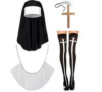 Nun Habit Costume Accessory Nun Headpiece Nun Hat for Women Halloween Cosplay Party White