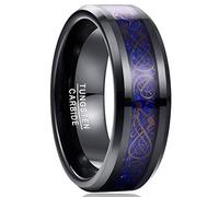NUNCAD Men's/Ladies Tungsten Carbide Ring Engraved Celtic Dragon for Wedding Engagement Promise Propose Fashion Comfort Fit Size Z+1