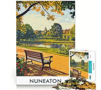 Nuneaton Park Bench Jigsaw Puzzle for Teenagers 1000 Pieces Smart Game Family Time Pattern Assembly Santa Wish Pick (50x75cm)