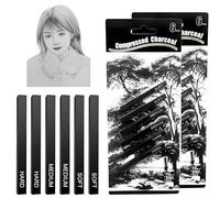 nuneoeuo 12Pcs Charcoal Pencils for Artists, Charcoal Sticks, Graphite Stick Soft Medium Hard Professional Sketching Anf Shading Sticks for Drawing Art DIY Crafts for Beginners and Professionals