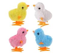 nuneoeuo 4Pcs Easter Chicks Clockwork Toys, Chicken Soft Toy, Easter Jumping Chick Wind up Chick for Game Plush Toys Easter Decoration Chicks Chicks Basket Fillers for Boys and Girls