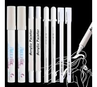 nuneoeuo 8 PCS White Pens for Art, Roll Pens White Ink Pen Highlight 0.6mm 0.8mm 1mm Line, 4 Styles of Roll Pen for Black Paper Smooth Drawing Sketching and Writing