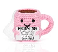 nuneoeuo Emotional Support Crochet, Crochet Gifts for Women Positive Gifts Coffee Cup Doll Cute Knitted Stuffed Themed, Emotional Support Gift for Birthdays Home Office Party Decorations