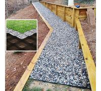 NUNETH Ground Gravel Grid for Slope Fill for Paver Walkway, Geocell Pea Gravel Grid Paving Stabilizer, Dirt/Grass/Mud Erosion Control Geogrid Fabric (Size : 2x7m/6.56x22.96ft)