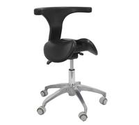 NUNETH Rolling Saddle Stool Split Seat Black, Ergonomic Swivel Saddle Chair with Backrest, Hydraulic Lift Stool for Dental, Hospital, Home Office Desk