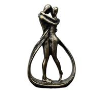 NUNETH Romantic Couple Sculpture, Sandstone Art Statue, Modern Abstract Figurine for Home Decor, Anniversary Wedding Gift，7.3×2.9×12cm (Bronze)