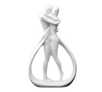 NUNETH Romantic Couple Sculpture, Sandstone Art Statue, Modern Abstract Figurine for Home Decor, Anniversary Wedding Gift，7.3×2.9×12cm (White)