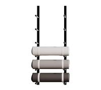 NUNETH Yoga Mat Wall Storage Rack, Wall-mounted Yoga Mat Holder Gym Organizer, Home Fitness Accessories Storage for Yoga Straps Pilates Mats Foam Roller (Color : Black)