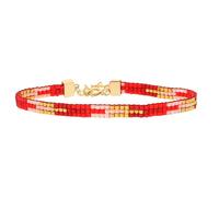 Nuni Copenhagen Mary Bracelet 24 ct. Goldplated Stainless Steel A3013 - Woman - 925 Sterling Silver Gold/Red 16 cm