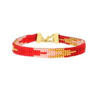 Nuni Copenhagen Monika Bracelet 24 ct. Goldplated Stainless Steel A3015-red - Woman - 925 Sterling Silver Gold/Red 16 cm