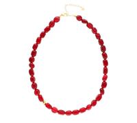 Nuni Copenhagen Vilma Necklace 24 ct. Goldplated Stainless Steel A2202 - Woman - Stainless Steel Gold/Red 40 cm