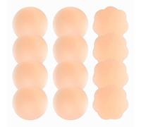 Nunibum 6 Pairs Nipple Covers Silicone Pasties for Women, Reusable Nippleless Covers Invisible Adhesive Sticky Breast Petals Cream, Cream, Medium