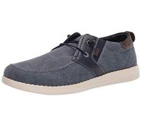 Nunn Bush Men's BREWSKI Wallabee Canvas MOC Toe Bungee Slip-ON Loafer, Navy, 7.5 UK