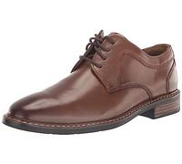 Nunn Bush Men's Hayden Plain Toe Oxford Dress Casual Leather Lace Up Shoes, Cognac, Wide