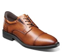 Nunn Bush Men's Kore Ez Hero Cap Toe Oxford Slip Resistant Easy-Off Lightweight Lace Up, Cognac, 11 UK