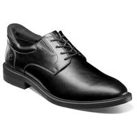 Nunn Bush Men's Kore Ez Hero Plain Toe Oxford Slip Resistant Easy-Off Lightweight Lace Up, Black, 11 UK