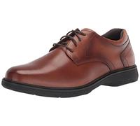 Nunn Bush Men's Pro Plain Toe Oxford with Kore Slip Resistant Comfort Technology, Cognac, Wide