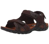Nunn Bush Men's Rio Bravo Three Strap Outdoor Sport River Sandal with Hook and Loop Closure, Brown, 11 UK