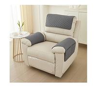 NUNOMO Sofa Armrest Cover, Headrest Cover for Recliner Chair Arm Cover,Armchair Slipcover,Nonslip Quilted Furniture Protector for Pets Leather Sofa Couch (Dark gray,1 Seat Recliner | 3 pc)