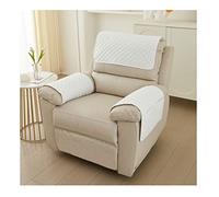 NUNOMO Sofa Armrest Cover, Headrest Cover for Recliner Chair Arm Cover,Armchair Slipcover,Nonslip Quilted Furniture Protector for Pets Leather Sofa Couch (Ivory,2 Seat Recliner | 4 pc)
