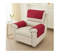 NUNOMO Sofa Armrest Cover, Headrest Cover for Recliner Chair Arm Cover,Armchair Slipcover,Nonslip Quilted Furniture Protector for Pets Leather Sofa Couch (Wine red,1 Seat Recliner | 3 pc)