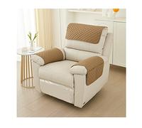 NUNOMO Sofa Armrest Cover, Headrest Cover for Recliner Chair Arm Cover,Armchair Slipcover,Nonslip Quilted Furniture Protector for Pets Leather Sofa Couch (Camel,3 Seat Recliner | 5 pc)