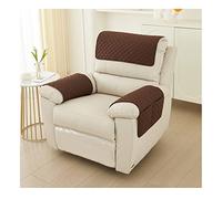NUNOMO Sofa Armrest Cover, Headrest Cover for Recliner Chair Arm Cover,Armchair Slipcover,Nonslip Quilted Furniture Protector for Pets Leather Sofa Couch (Coffee,1 Seat Recliner | 3 pc)