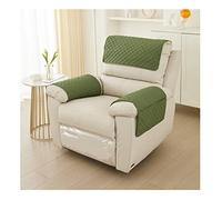 NUNOMO Sofa Armrest Cover, Headrest Cover for Recliner Chair Arm Cover,Armchair Slipcover,Nonslip Quilted Furniture Protector for Pets Leather Sofa Couch (Green,2 Seat Recliner | 4 pc)
