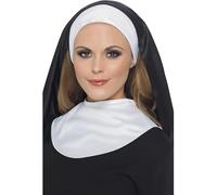 Smiffys Nun's Kit, Black & White with Headpiece and Collar, Saints and Sinners Fancy Dress, Nun Dress Up Accessories