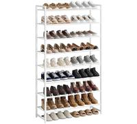 Nunsino Shoe Rack, Metal Shoe Organizer, 8 Tier Garage Shoe Rack Max Holds 40 Pairs,Shoe Storage Shelf for Closet,Entryway, White